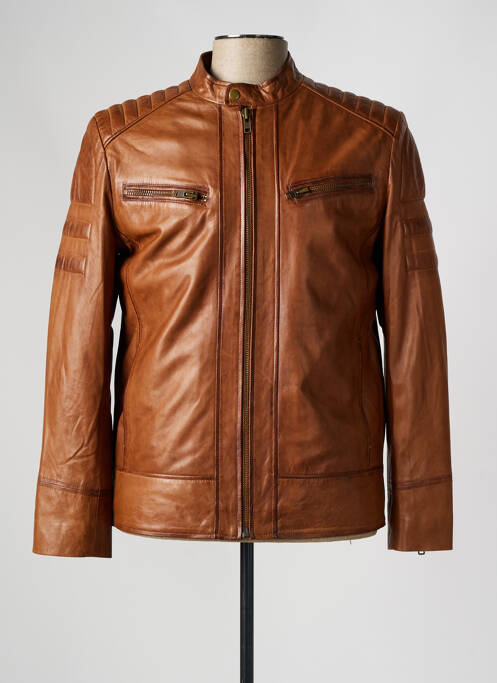 Geacă din piele maro PAUL AJAMIAN bărbat