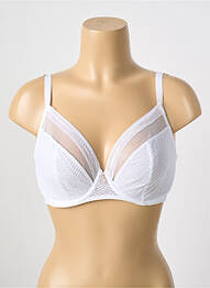 Sutien broderie sutien cupe întregi cu decolteu înalt alb CHANTELLE femme