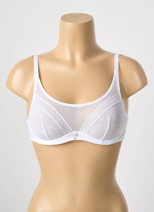 Sutien broderie sutien cupe întregi cu decolteu înalt alb CHANTELLE femme