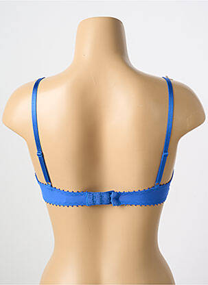 Sutien efect material satinat sutien cupe întregi cu decolteu înalt albastru PASSIONATA femeie