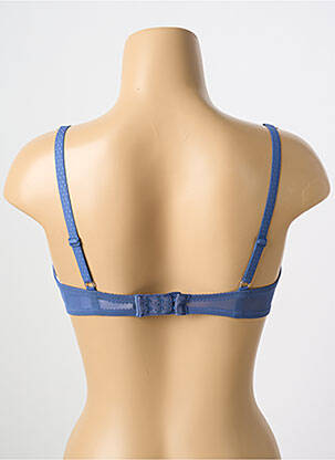 Sutien efect material satinat sutien cupe întregi cu decolteu înalt albastru PASSIONATA femeie