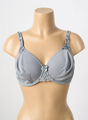 Sutien efect material satinat sutien cupe întregi cu decolteu înalt gri SIMONE PERELE femeie