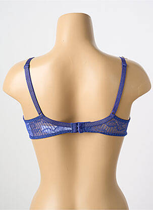 Sutien efect material satinat sutien cupe întregi cu decolteu înalt albastru PASSIONATA femeie
