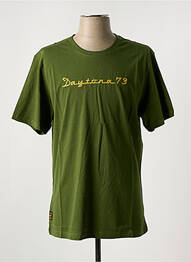 Tricou broderie mâneci scurte verde DAYTONA bărbat