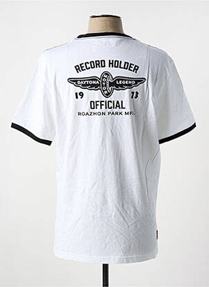 Tricou croială dreaptă mâneci scurte alb DAYTONA bărbat
