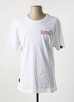 Tricou croială dreaptă mâneci scurte alb DAYTONA bărbat