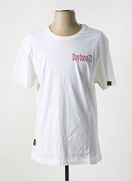 Tricou croială dreaptă mâneci scurte alb DAYTONA homme