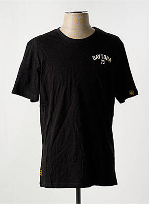 Tricou croială dreaptă mâneci scurte negru DAYTONA bărbat