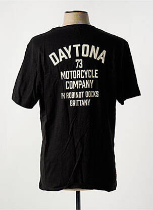 Tricou croială dreaptă mâneci scurte negru DAYTONA bărbat
