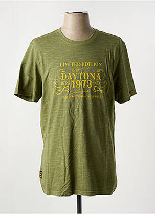 Tricou croială dreaptă mâneci scurte verde DAYTONA bărbat