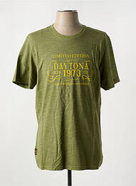 Tricou croială dreaptă mâneci scurte verde DAYTONA bărbat