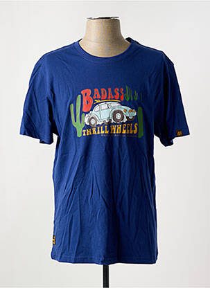 Tricou croială dreaptă mâneci scurte albastru DAYTONA bărbat
