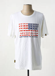 Tricou croială dreaptă mâneci scurte alb DAYTONA bărbat
