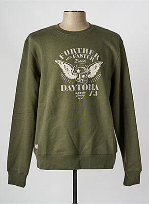 Pulover guler rotund mâneci lungi verde DAYTONA bărbat