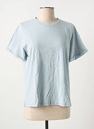 Tricou croială dreaptă mâneci scurte albastru deschis ROSE GARDEN femeie