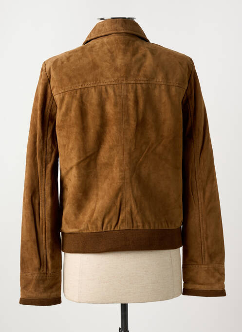 Geacă din piele maro ROSE GARDEN femeie