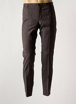 Pantalon slim talie cu cleme talie joasă maro BARUTTI bărbat
