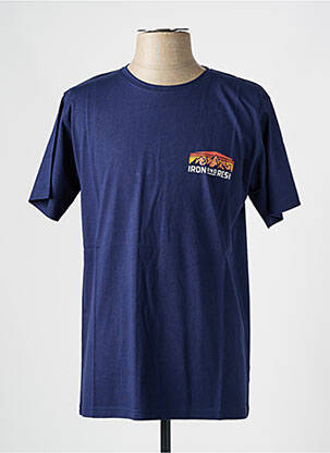 Tricou croială dreaptă mâneci scurte albastru IRON AND RESIN bărbat