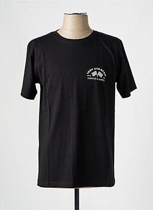 Tricou croială dreaptă mâneci scurte negru IRON AND RESIN bărbat