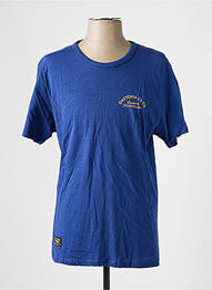 Tricou croială dreaptă mâneci scurte albastru DAYTONA homme