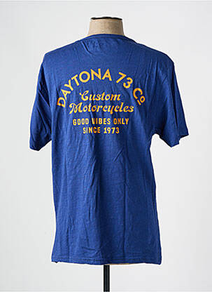 Tricou croială dreaptă mâneci scurte albastru DAYTONA bărbat