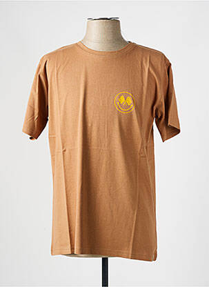 Tricou croială dreaptă mâneci scurte maro IRON AND RESIN bărbat