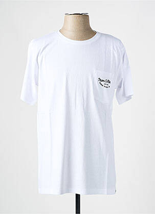 Tricou croială dreaptă mâneci scurte alb IRON AND RESIN bărbat