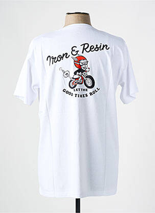 Tricou croială dreaptă mâneci scurte alb IRON AND RESIN bărbat