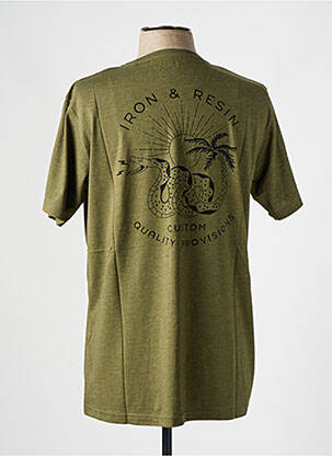 Tricou croială dreaptă mâneci scurte verde IRON AND RESIN bărbat