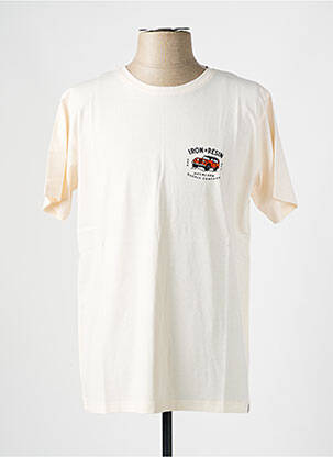 Tricou croială dreaptă mâneci scurte bej IRON AND RESIN bărbat