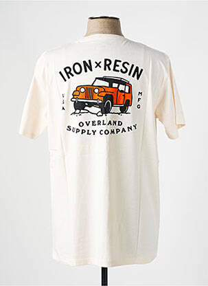 Tricou croială dreaptă mâneci scurte bej IRON AND RESIN bărbat