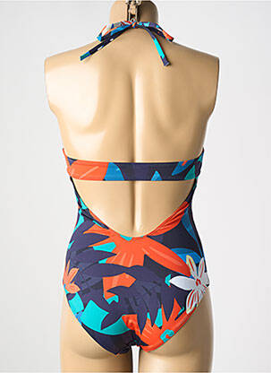 Costum de baie dintr-o singură piesă efect material satinat top triunghiuri albastru SIMONE PERELE femeie