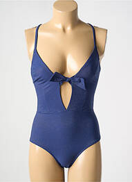 Costum de baie dintr-o singură piesă efect material satinat top triunghiuri albastru SIMONE PERELE femme