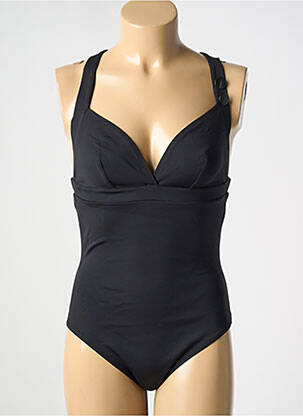 Costum de baie dintr-o singură piesă efect material satinat top triunghiuri negru SIMONE PERELE femeie