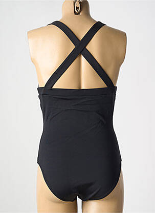 Costum de baie dintr-o singură piesă efect material satinat top triunghiuri negru SIMONE PERELE femeie