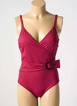 Costum de baie dintr-o singură piesă efect material satinat top sutien modelat roșu SIMONE PERELE femeie