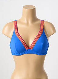 Sutien de costum de baie elasticitate sutien cupe întregi cu decolteu înalt albastru ANTIGEL femme