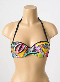 Sutien de costum de baie elasticitate sutien balconet cu decolteu înalt negru ANTIGEL femme