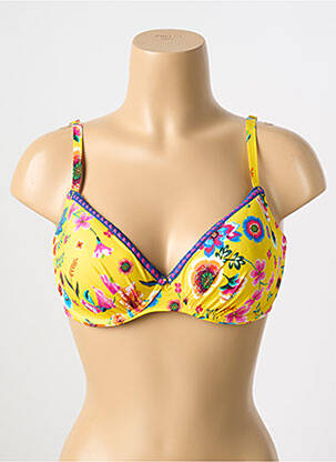 Sutien de costum de baie elasticitate top sutien modelat galben ANTIGEL femeie