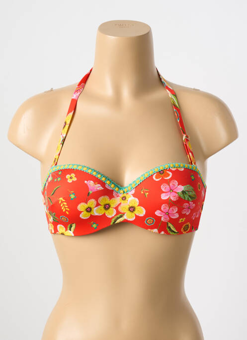 Sutien de costum de baie elasticitate sutien balconet cu decolteu înalt roșu ANTIGEL femme