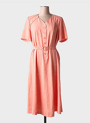 Rochie midi mâneci scurte mâneci scurte portocalie FRANCOISE DE FRANCE femeie