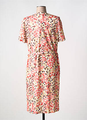 Rochie midi imprimeu fantezie mâneci scurte portocaliu FRANCOISE DE FRANCE femeie