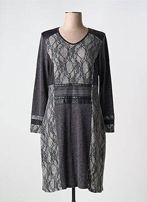 Rochie midi mâneci lungi mâneci lungi gri GUY DUBOUIS femeie