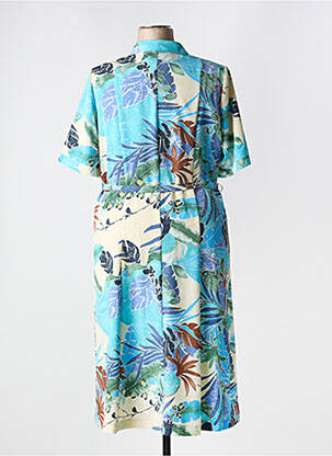 Rochie midi imprimeu floral mâneci scurte albastru FRANCOISE DE FRANCE femeie
