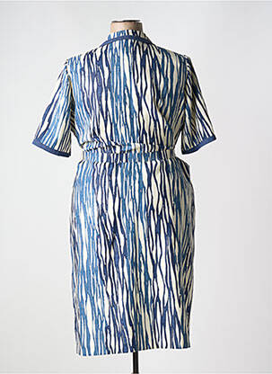 Rochie midi imprimeu fantezie mâneci scurte albastru FRANCOISE DE FRANCE femeie