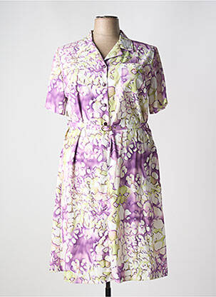 Rochie midi imprimeu floral mâneci scurte violet 20/20 femeie