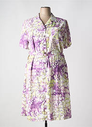 Rochie midi imprimeu floral mâneci scurte violet 20/20 femme