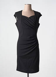 Rochie scurtă închidere cu fermoar la spate mâneci scurte negru COULEURS DU TEMPS femeie