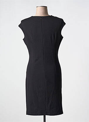Rochie scurtă închidere cu fermoar la spate mâneci scurte negru COULEURS DU TEMPS femeie