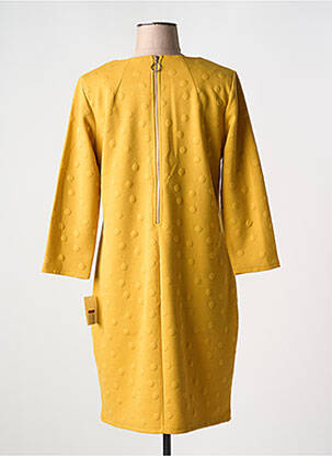 Rochie scurtă mâneci 3/4 mâneci 3/4 galben CONCEPT K femeie